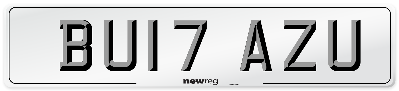 BU17 AZU Number Plate from New Reg